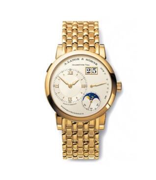 Replica A. Lange & Söhne 109.321 Lange 1 Moonphase Yellow Gold Silver Bracelet Watch