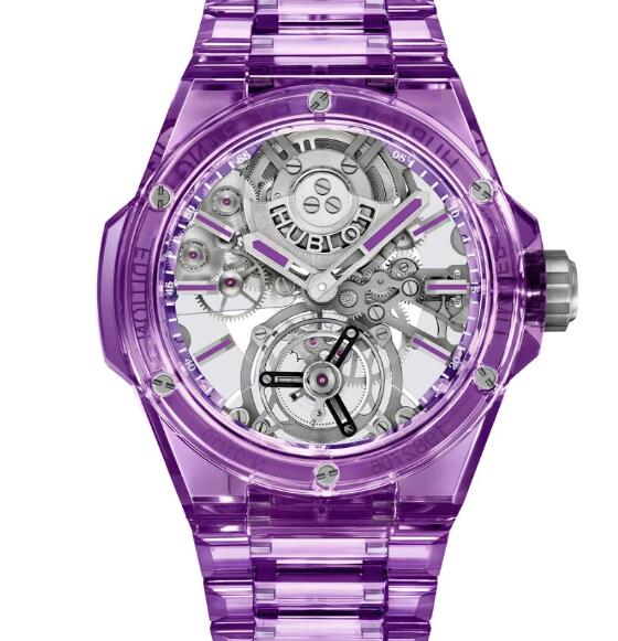 HUBLOT Big Bang Integrated Tourbillon Full Purple Sapphire Replica Watch 455.JM.0120.JM